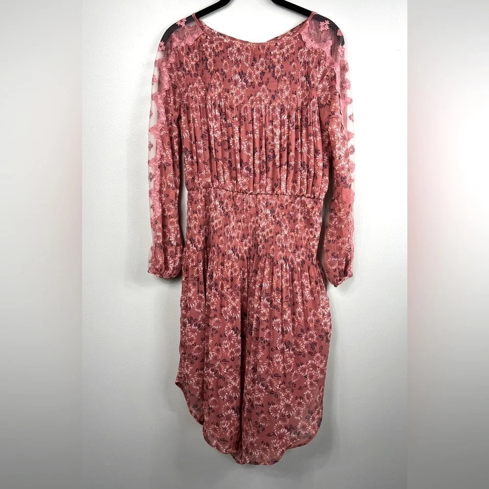 FREE People long sleeve lace detaining dress Sz S